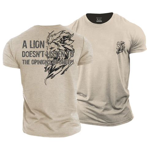 Men's A Lion Doesn't Listen to The Opinions of Sheep Cotton T-Shirt
